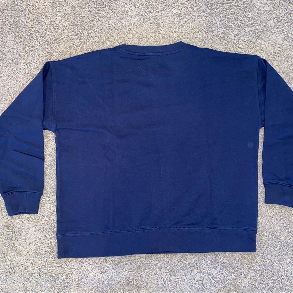 J Crew University Terry "Après Ski" Sweatshirt Navy Size Medium - Picture 2 of 10